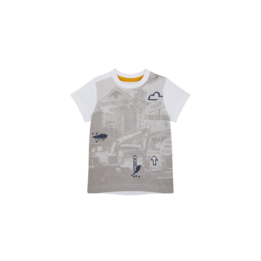 

Boys Half Sleeves T-Shirt Photographic Print - White