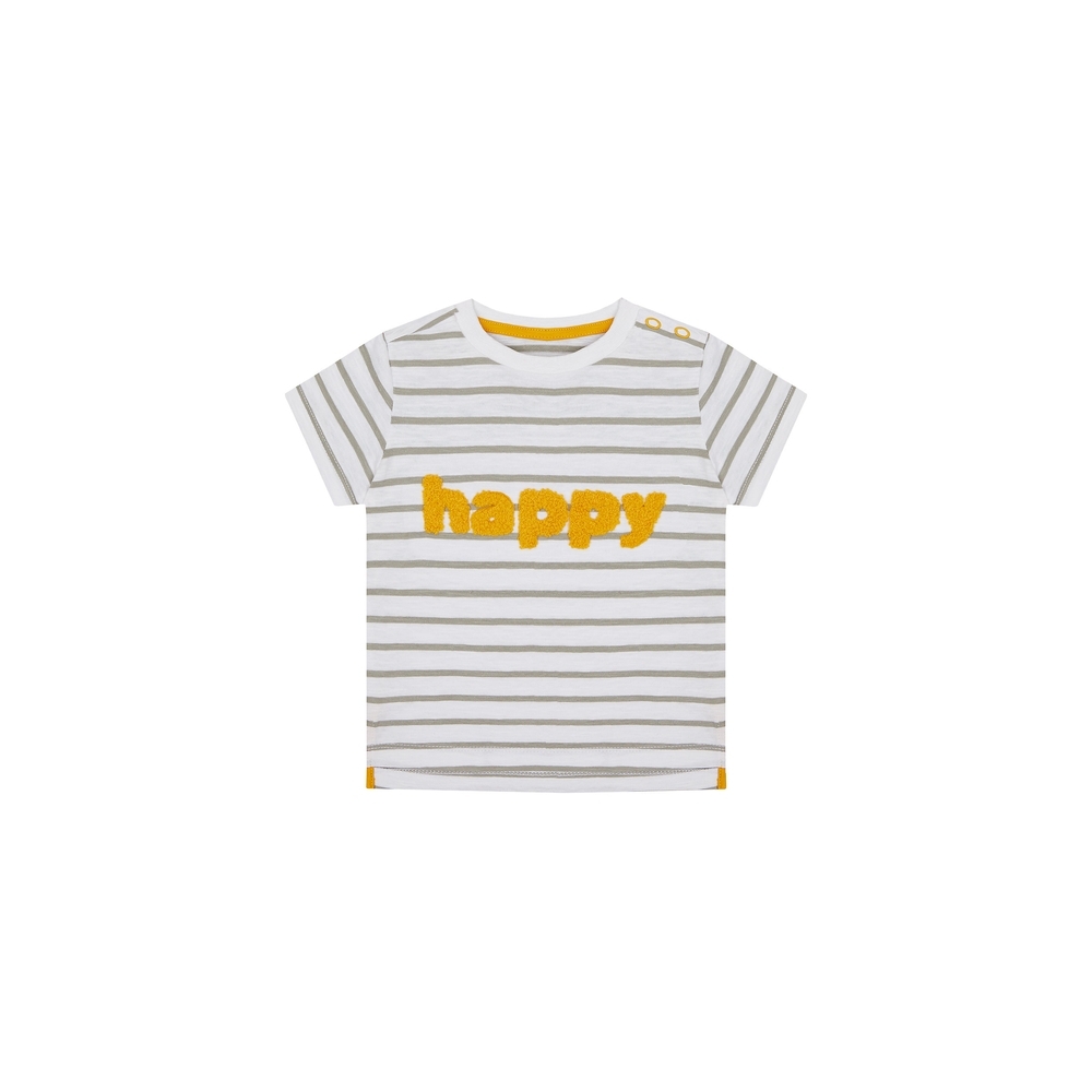 

Boys Half Sleeves T-Shirt Text Patchwork - White