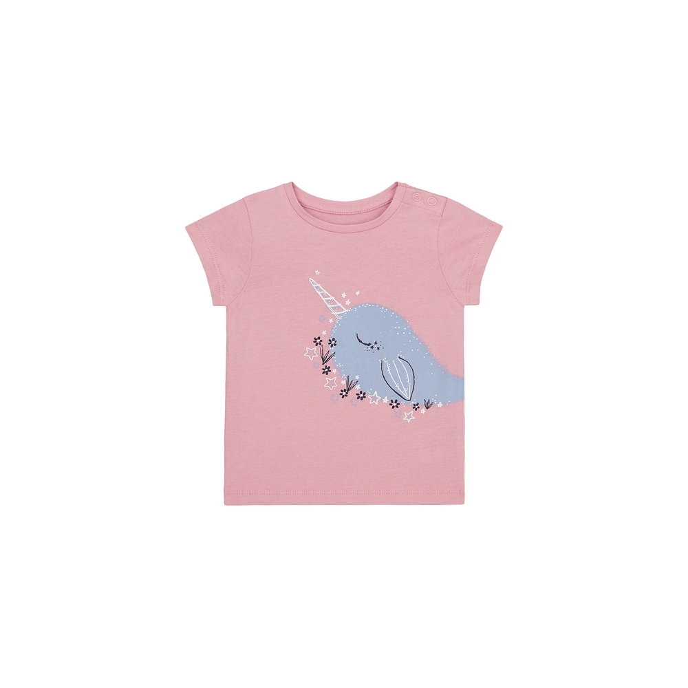 

Girls Half Sleeves T-Shirt Printed - Pink