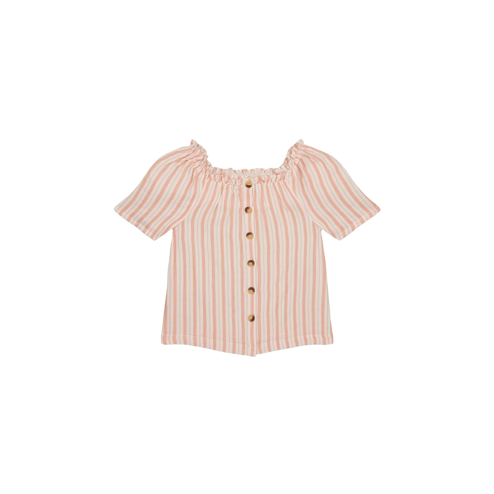 

Girls Half Sleeves Top Striped - Pink