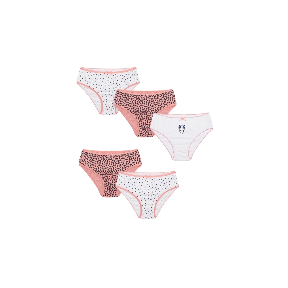 

Girls Briefs Panda Print - Pink White