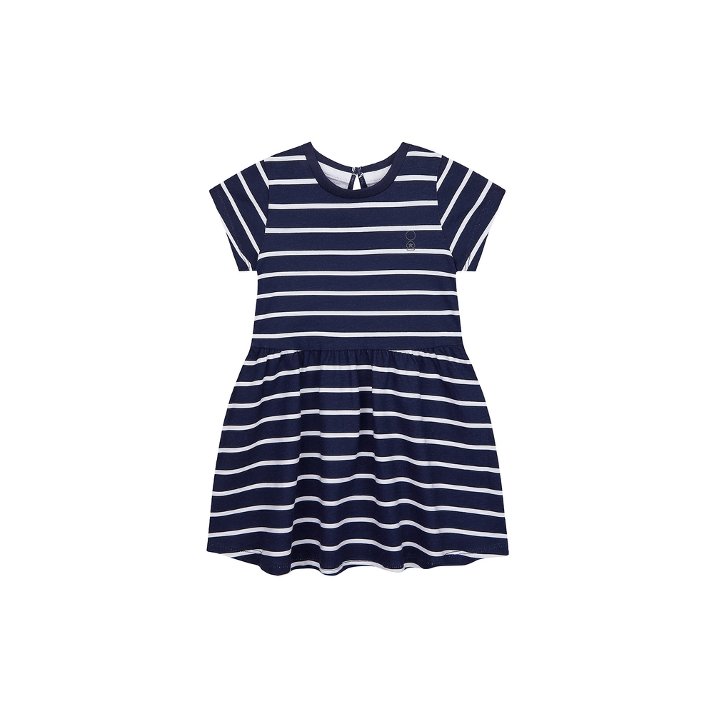

Girls Half Sleeves Dress Striped - Navy