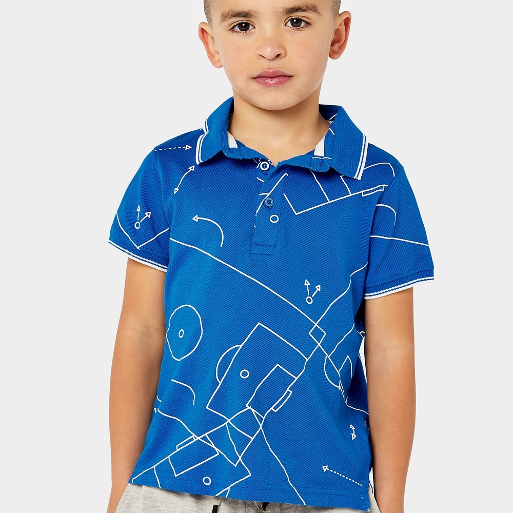 

Mothercare Boys Short Sleeve Sports design Polo -Blue