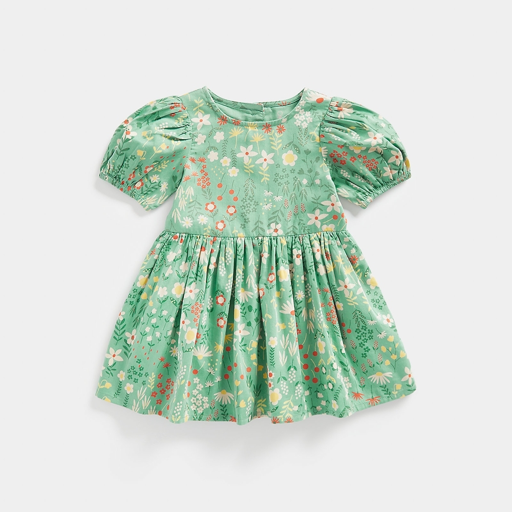 

Mothercare Girls Short Sleeve Floral Print Casual Dress -Green