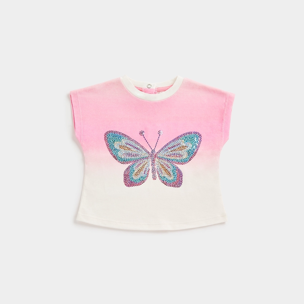 

Mothercare Girls Short Sleeve Ombre T-shirt -Multicolour