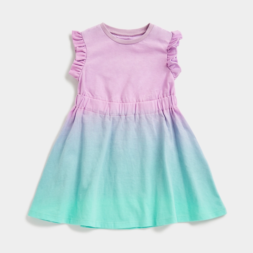 

Mothercare Girls Short Sleeve Ombre Casual Dress -Purple