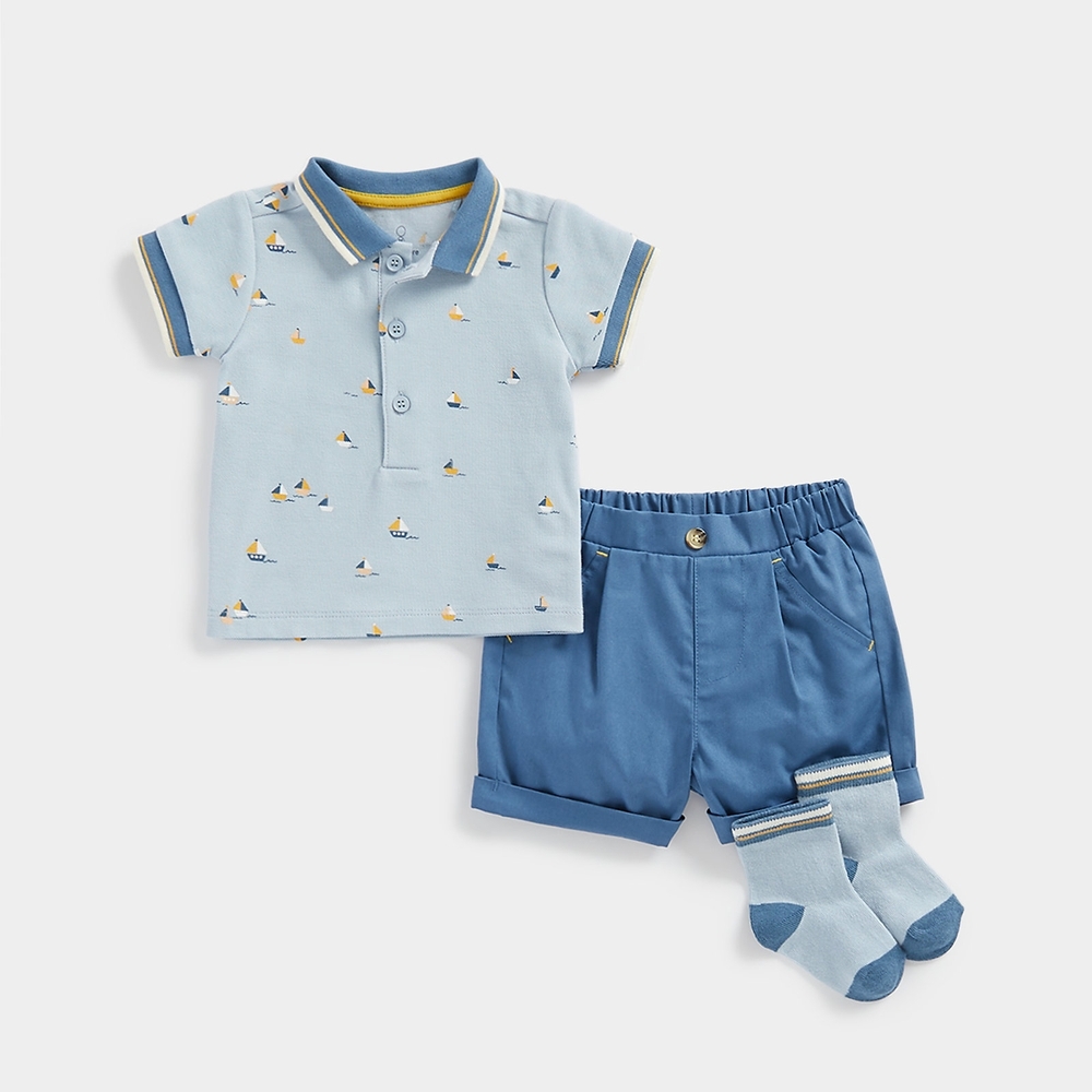 

Mothercare Boys Half Sleeve Partywear Set -Blue