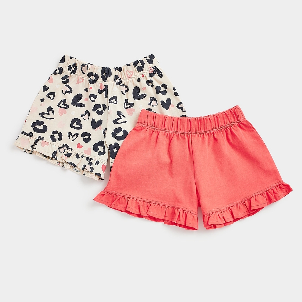 

Mothercare Girls Leopard Print Short-Pack of 2-Multicolour