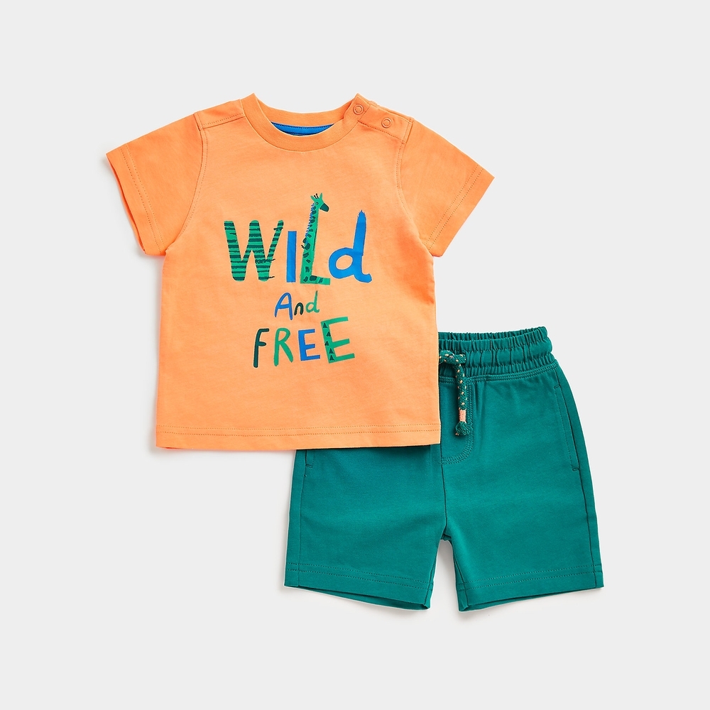 

Mothercare Boys Half Sleeve Jungle Print Short -Multicolour