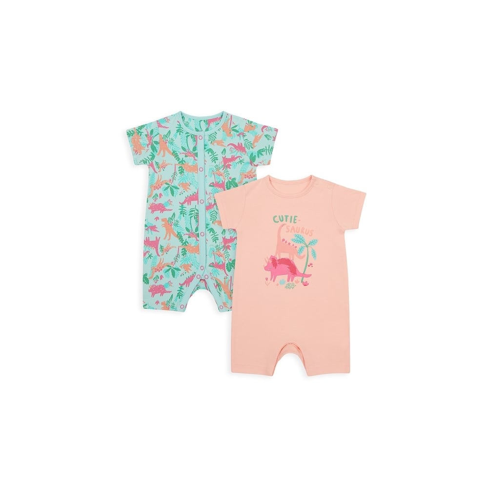 

Girls Half Sleeves Romper Dino Print - Pack Of 2 - Multicolor