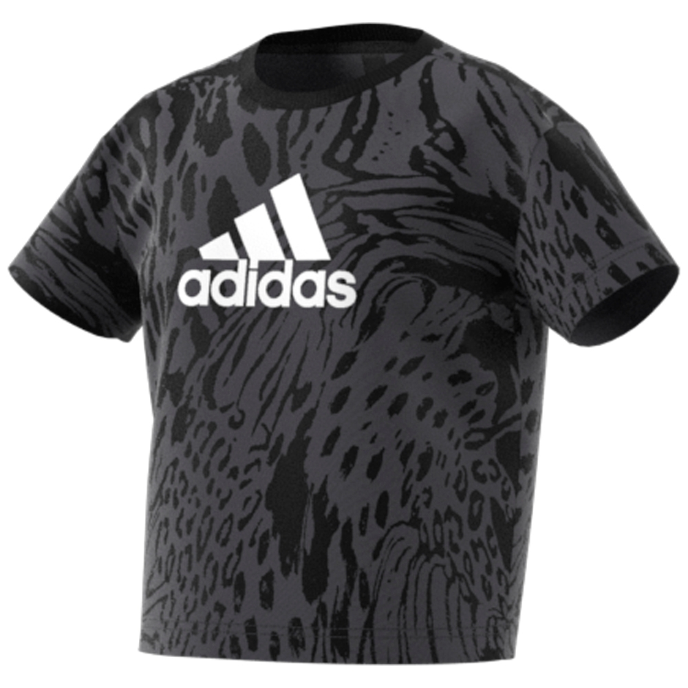 

Adidas Kids Half Sleeves T-Shirts Female Printed-Pack Of 1-Grey