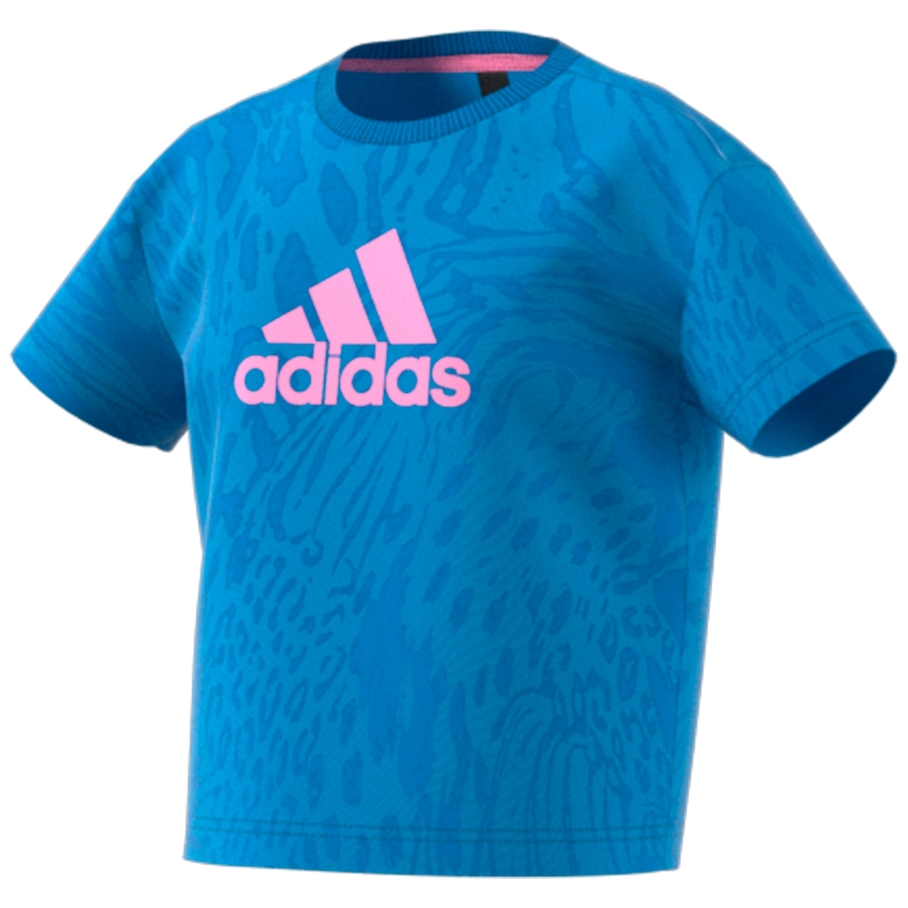 

Adidas Kids Half Sleeves T-Shirts Female Printed-Pack Of 1-Blue