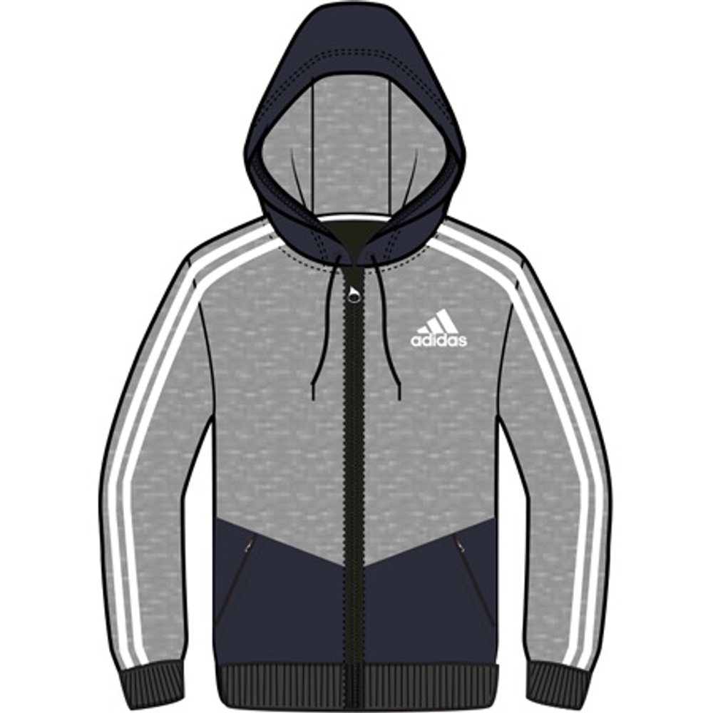 

Adidas Kids Full Sleeves Track Tops Male Stripes-Pack Of 1-Grey