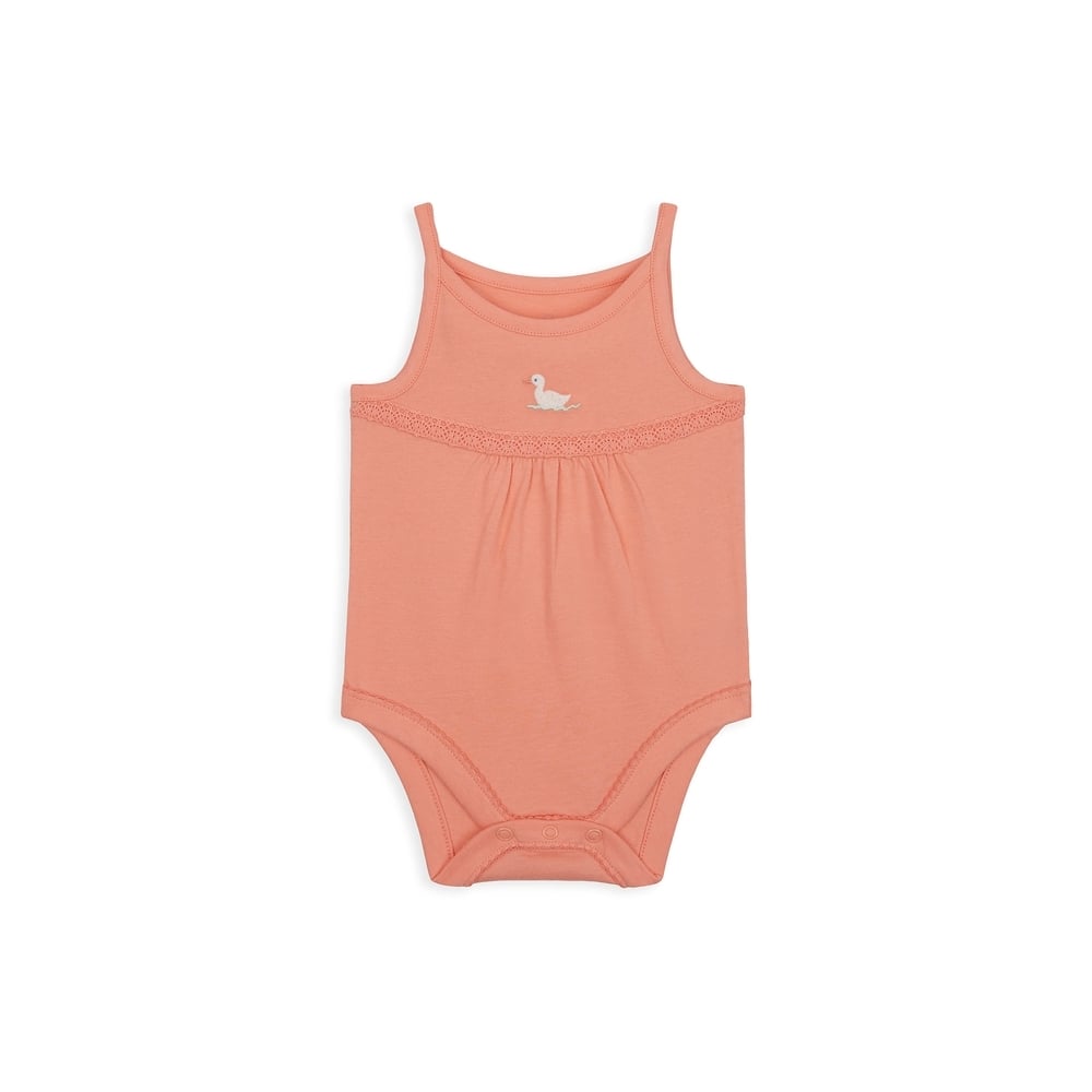 

Girls Sleeveless Bodysuit Lace Detail - Pink