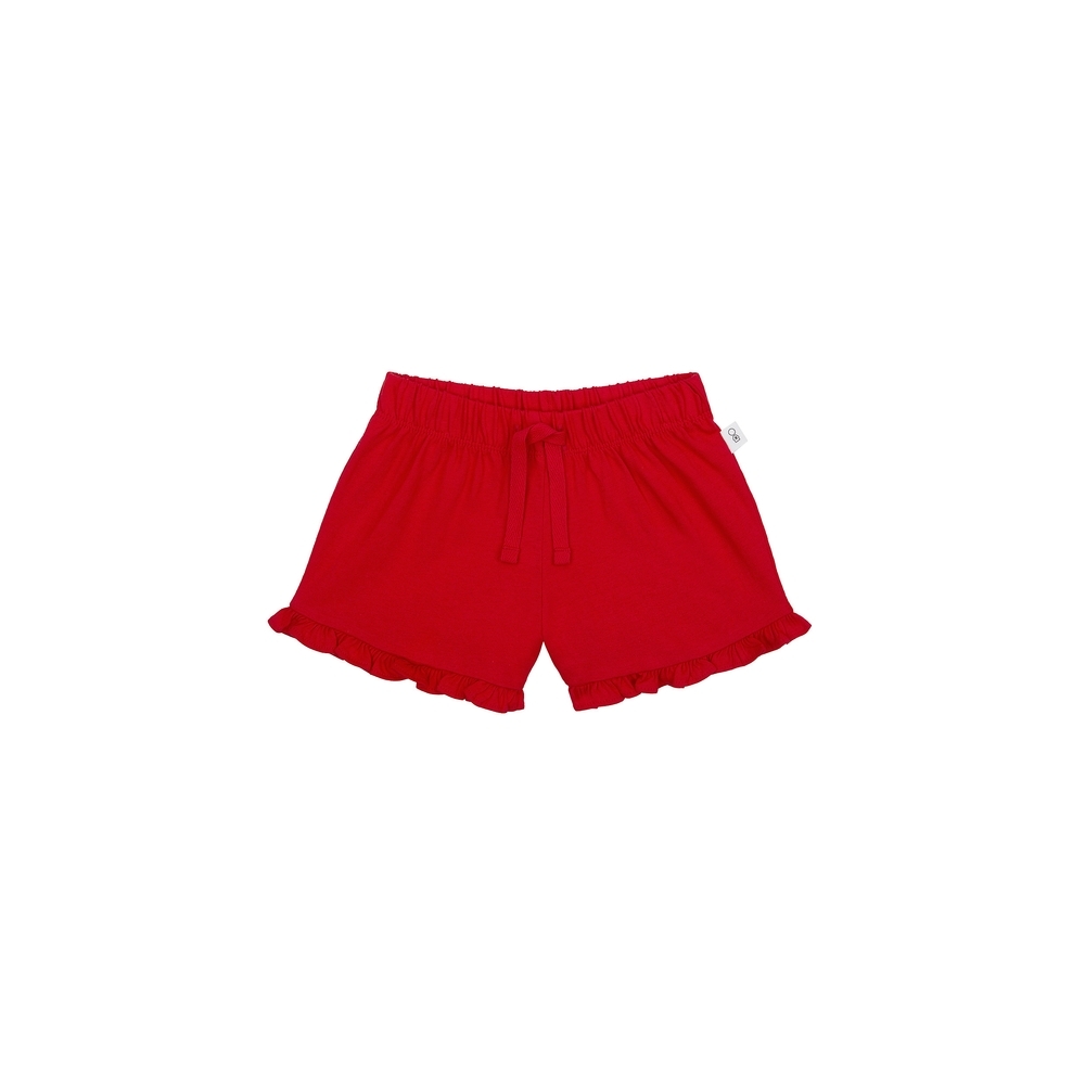 

Girls Shorts Frill Hem - Red