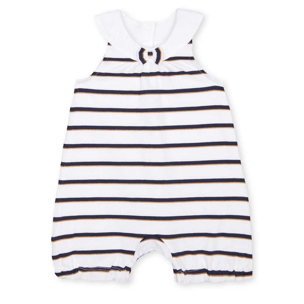 

Girls Sleeveless Romper Striped - White