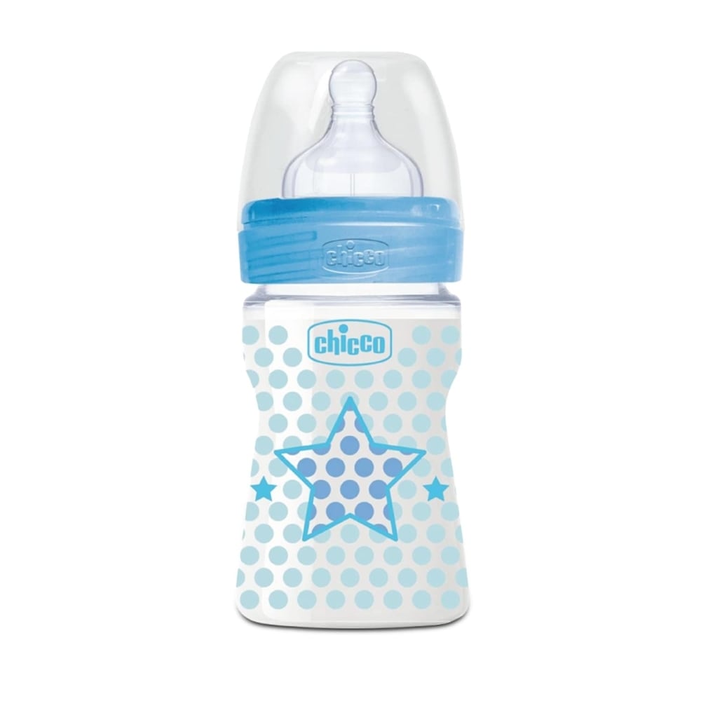 

Chicco silicone baby feeding bottle blue Pack of 1 150ml