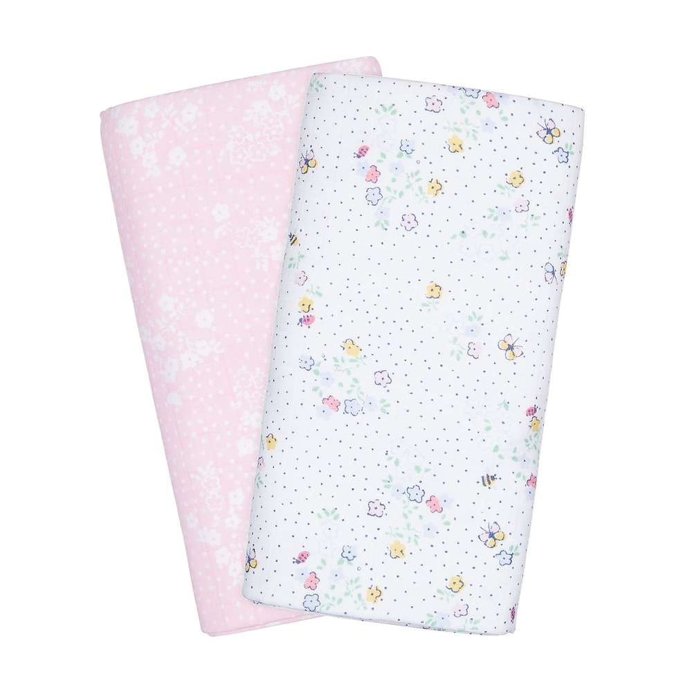 

Mothercare spring flower muslin blanket multicolor pack of 2