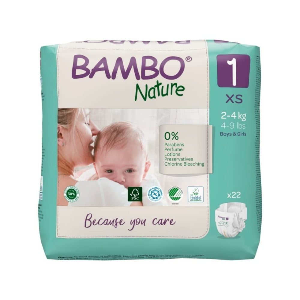 

Bambo Nature Tape Diaper Extra Small 22 Pcs