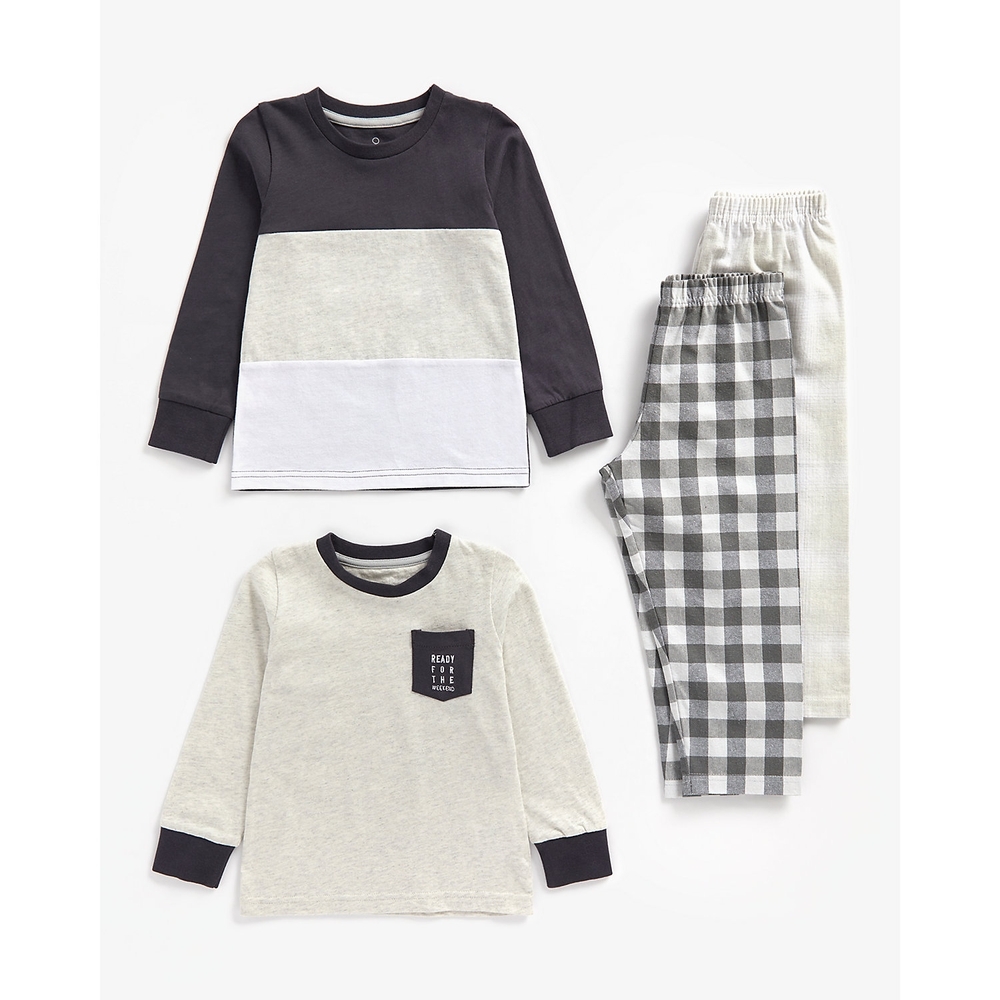

Boys Short Sleeves Pyjamas Monochrome-Pack of 2-Multicolor