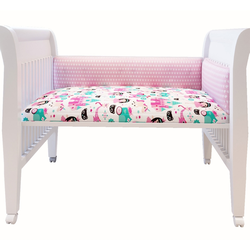 

Fancy fluff princess cot half bumper pink