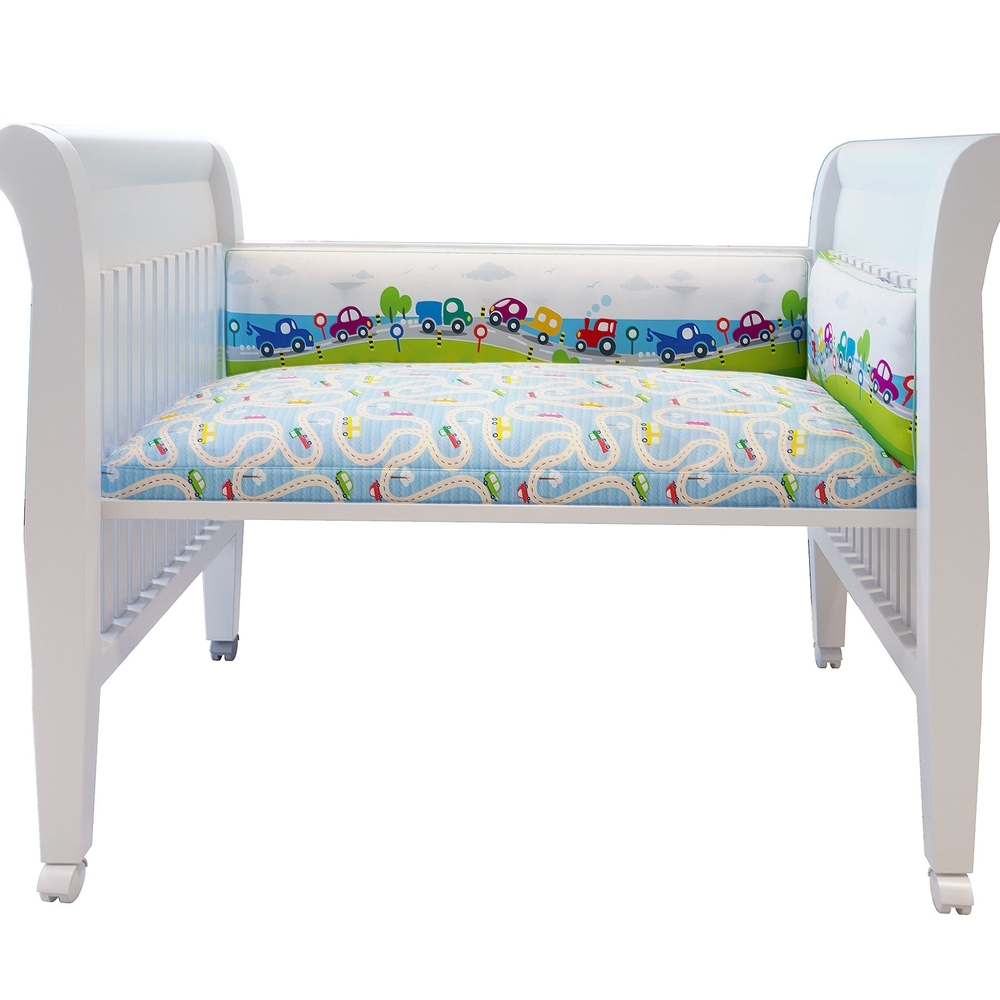 

Fancy fluff travel cot half bumper multicolor