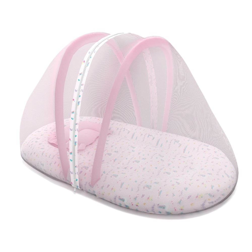 

Fancy fluff unicorn organic mosquito net set pink