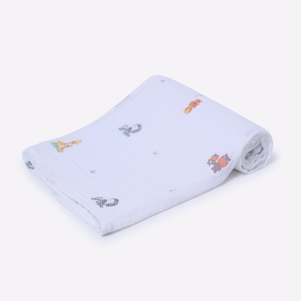 

Mila Baby Animal Families Swaddle Green