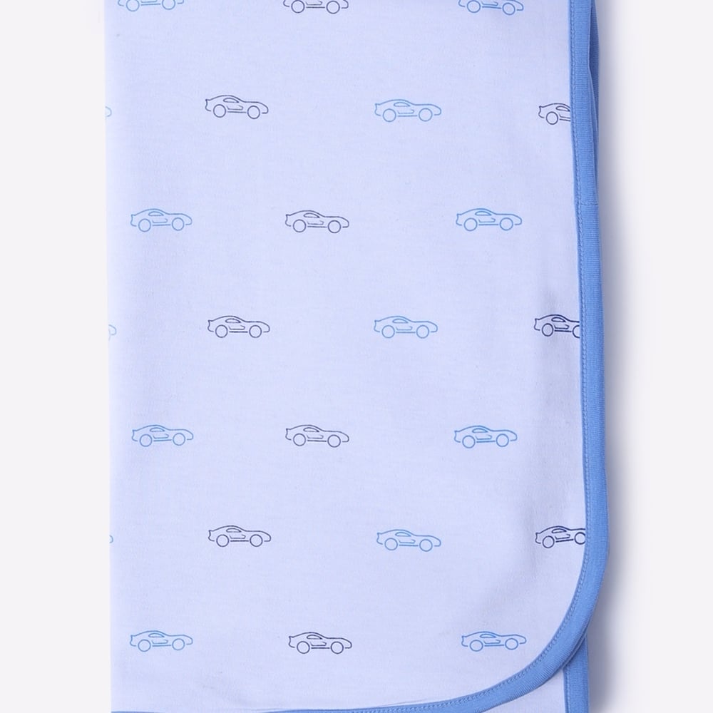 

Mila Baby Cars Organic Knit Receiving Blanket Blue