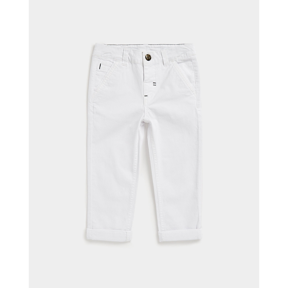 

Boys Chino Ribbed Waistband-White