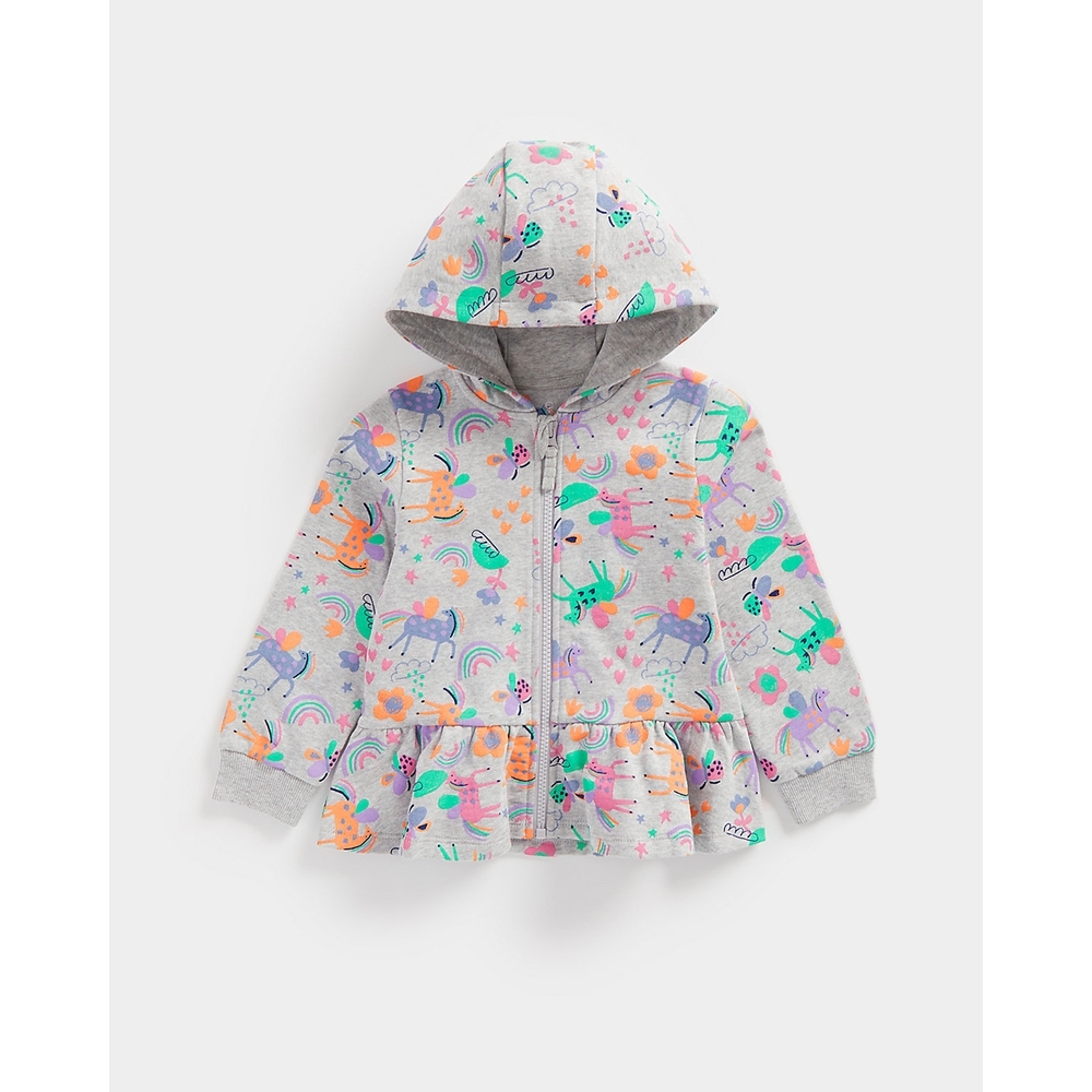 

Girls Full Sleeves Sweat Dress Animal All Over Print-Multicolor