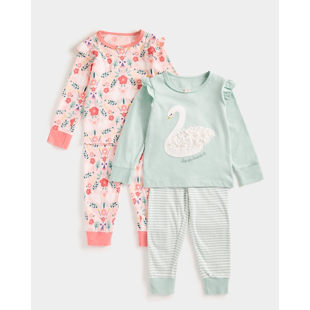 

Girls Full Sleeves Pyjama Sets -Pack of 2-Multicolor