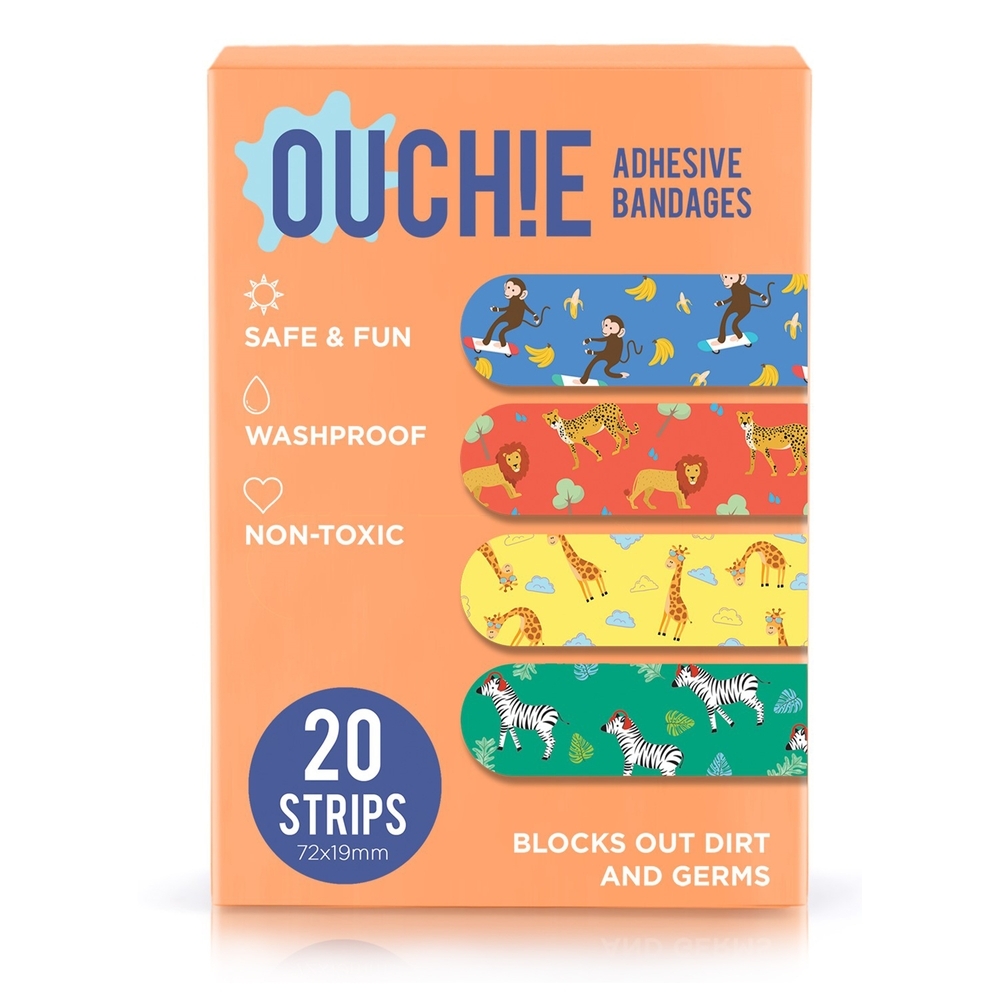 

Ouchie non-toxic printed bandages orange