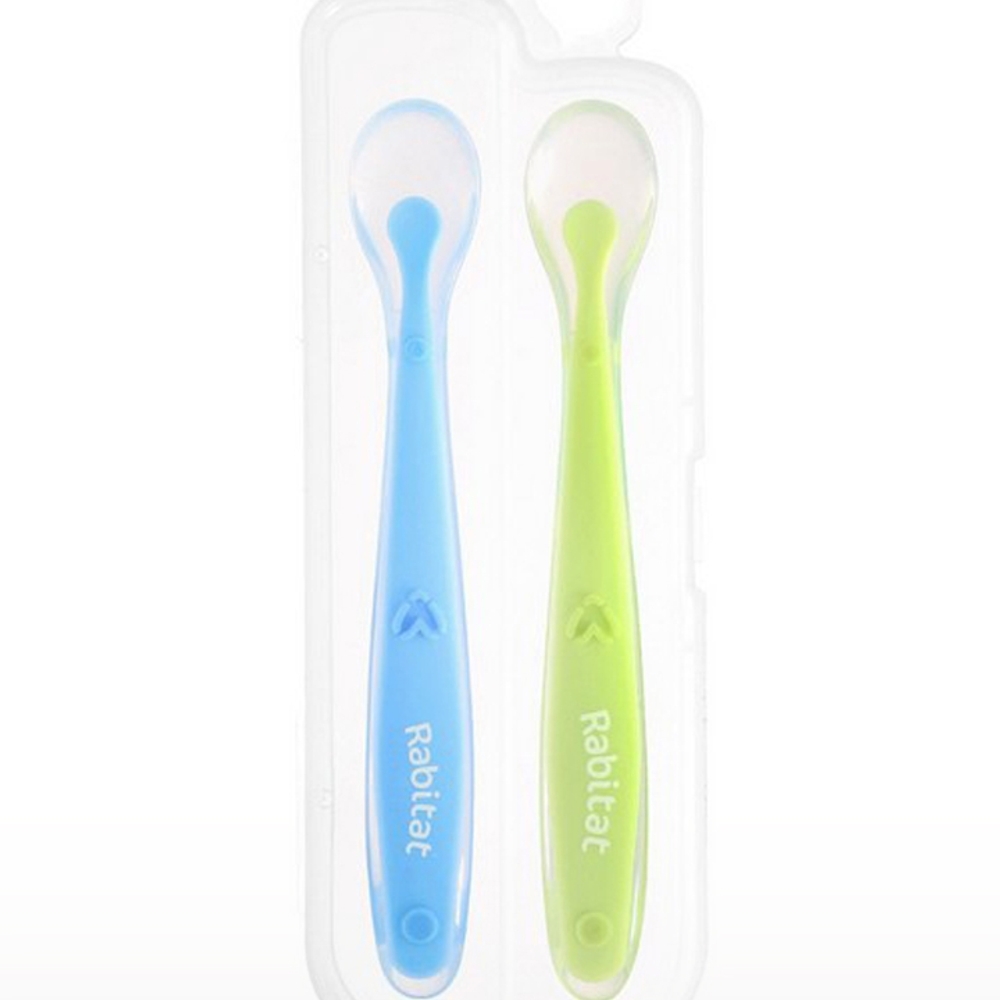 

Rabitat soft&amp flexible silicone spoons green&amp blue pack of 2