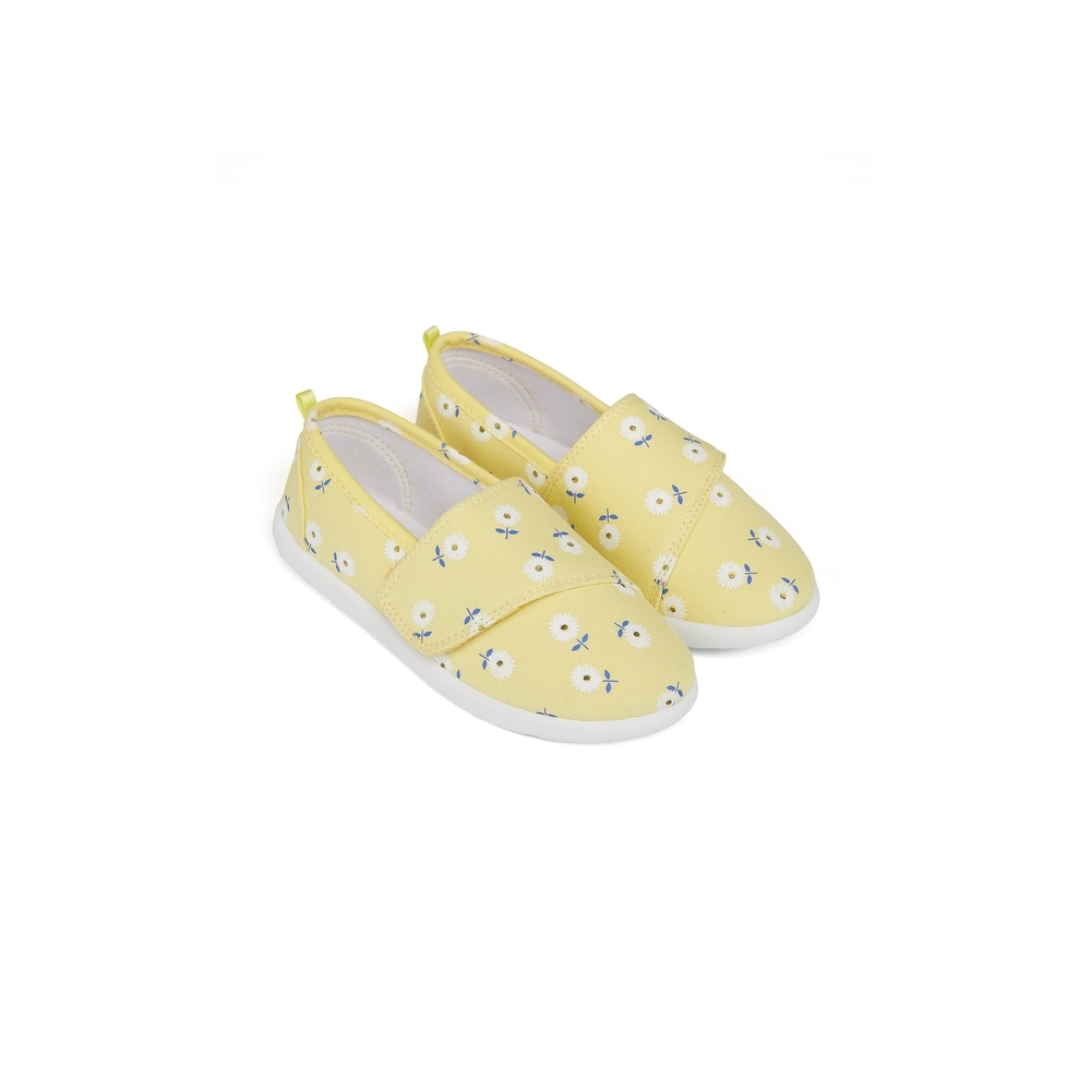 

Girls Canvas Shoes Floral Print - Yellow