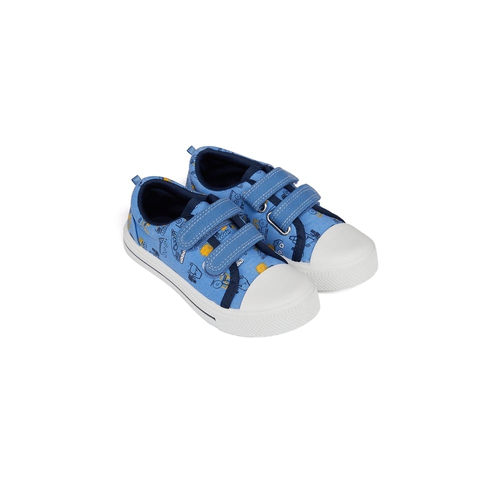 

Boys Canvas Shoes Truck Print - Blue