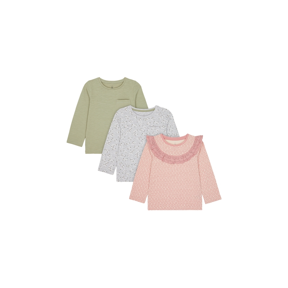 

Girls Full Sleeves T-Shirt Lace Detail - Pack Of 3 - Multicolor