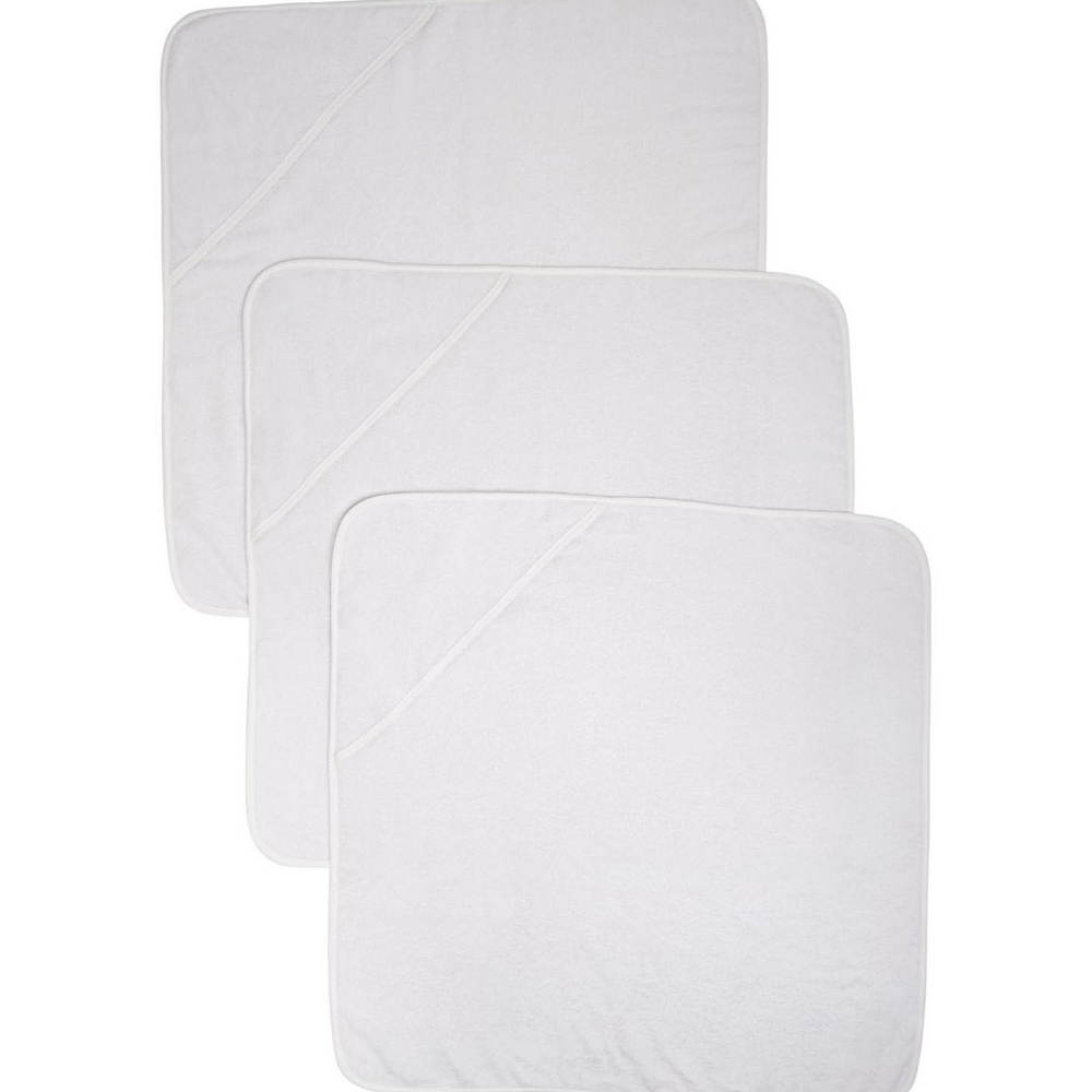 

Mothercare cuddle n dry hooded baby towel white pack of 3