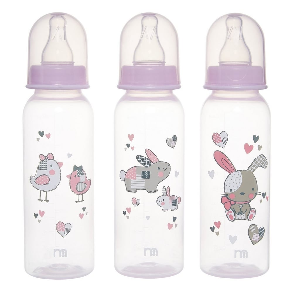 

Mothercare standard baby feeding bottles pink pack of 3 260ml