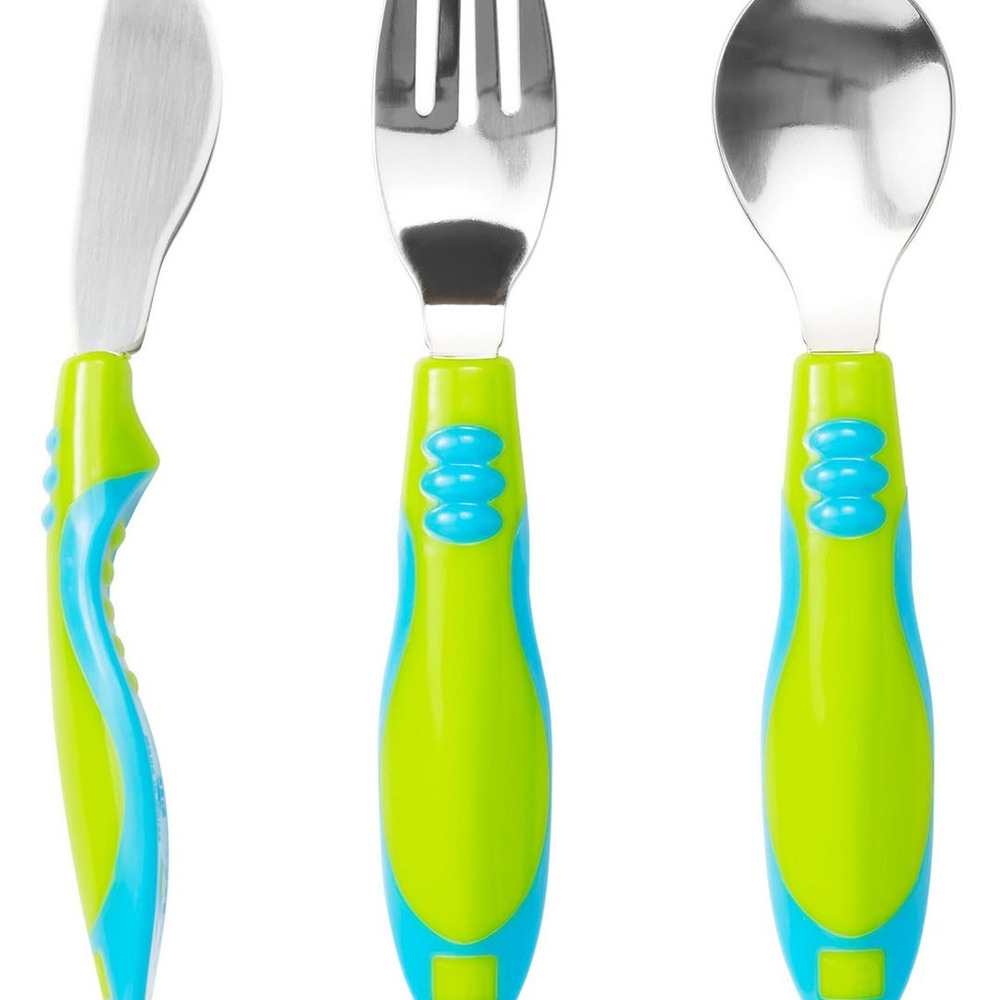 

Mothercare easy grip toddler cutlery set blue