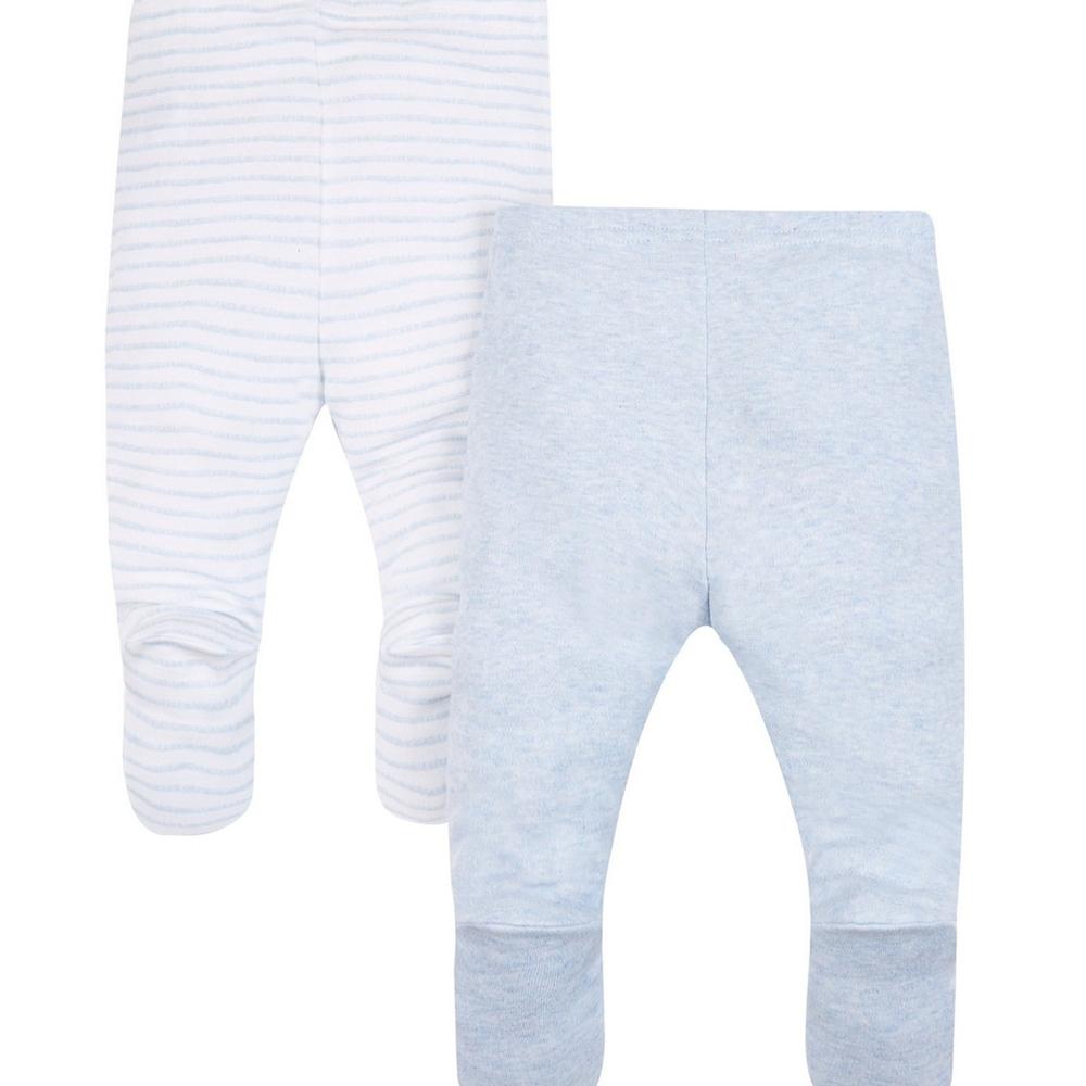 

Boys Leggings With Foot Melange Stripe - Pack Of 2 - Blue