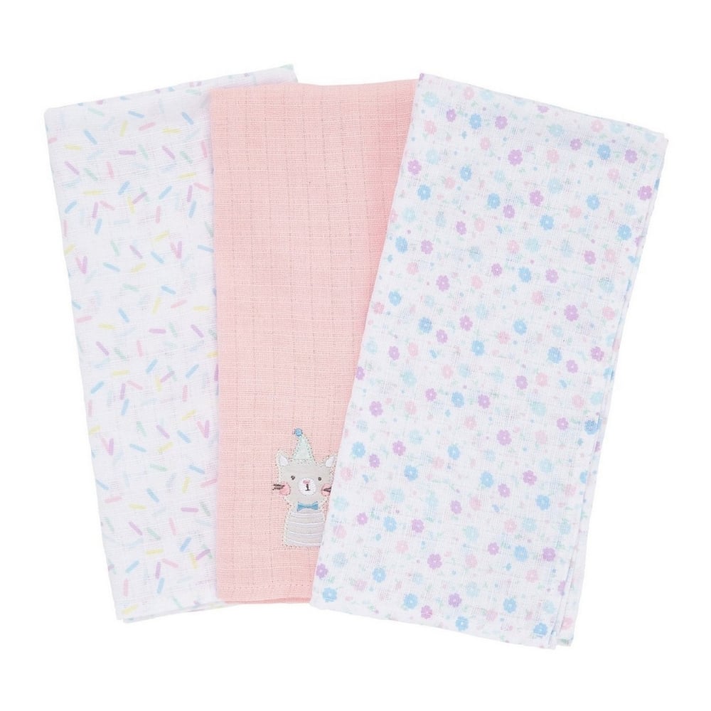 

Mothercare confetti party baby muslins multicolor pack of 3