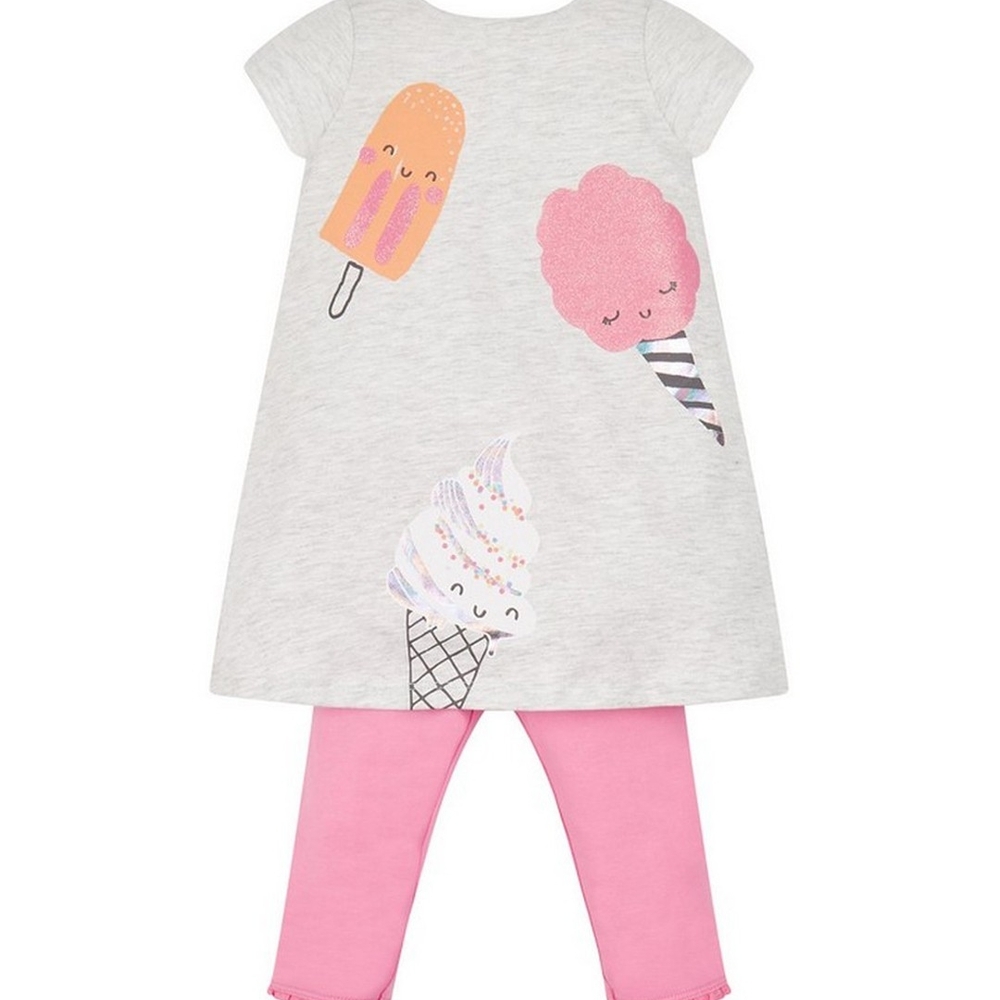 

Grey Ice Cream Dress And Leggings