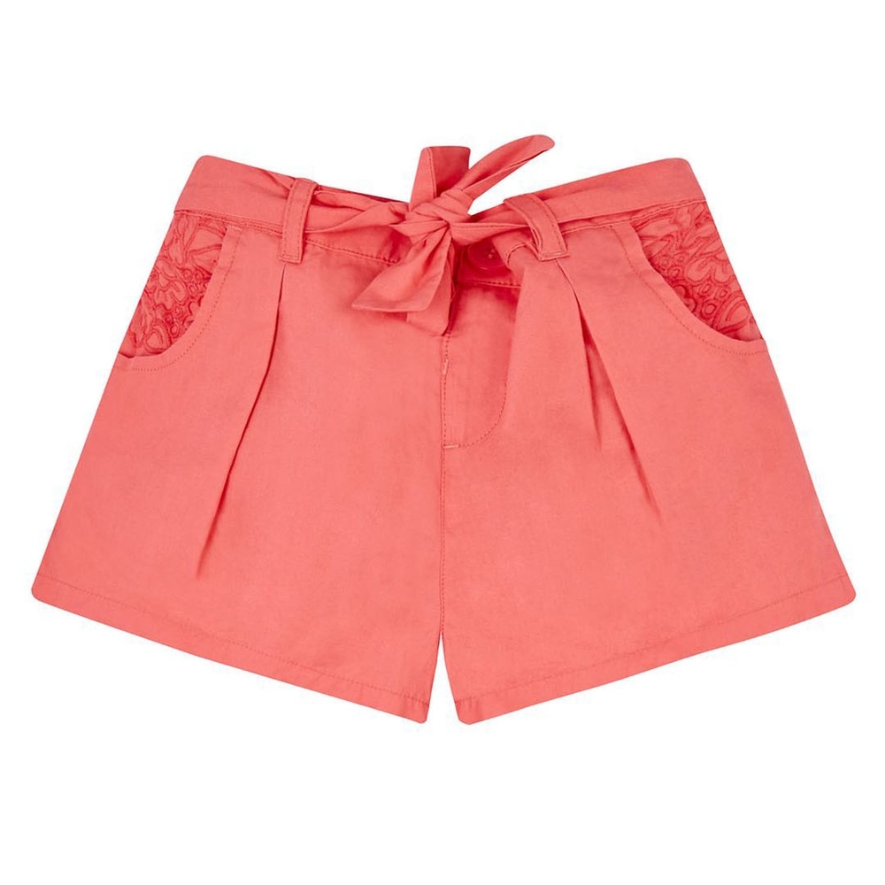 

Coral Embroidered Poplin Shorts
