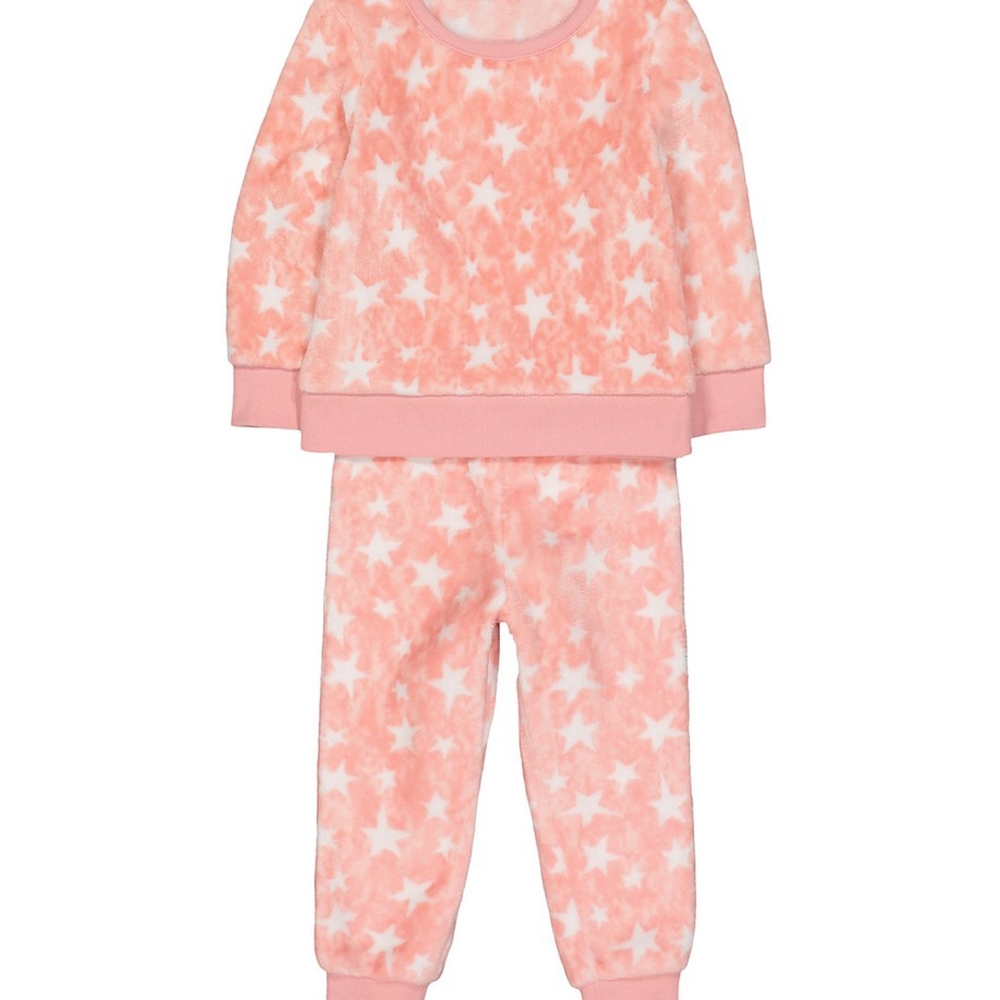 

Girls Full Sleeves Pyjamas Star Print - Pink