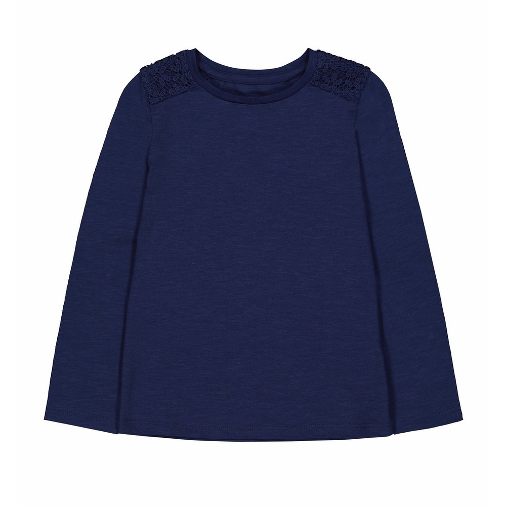 

Navy Crochet Shoulder T-Shirt