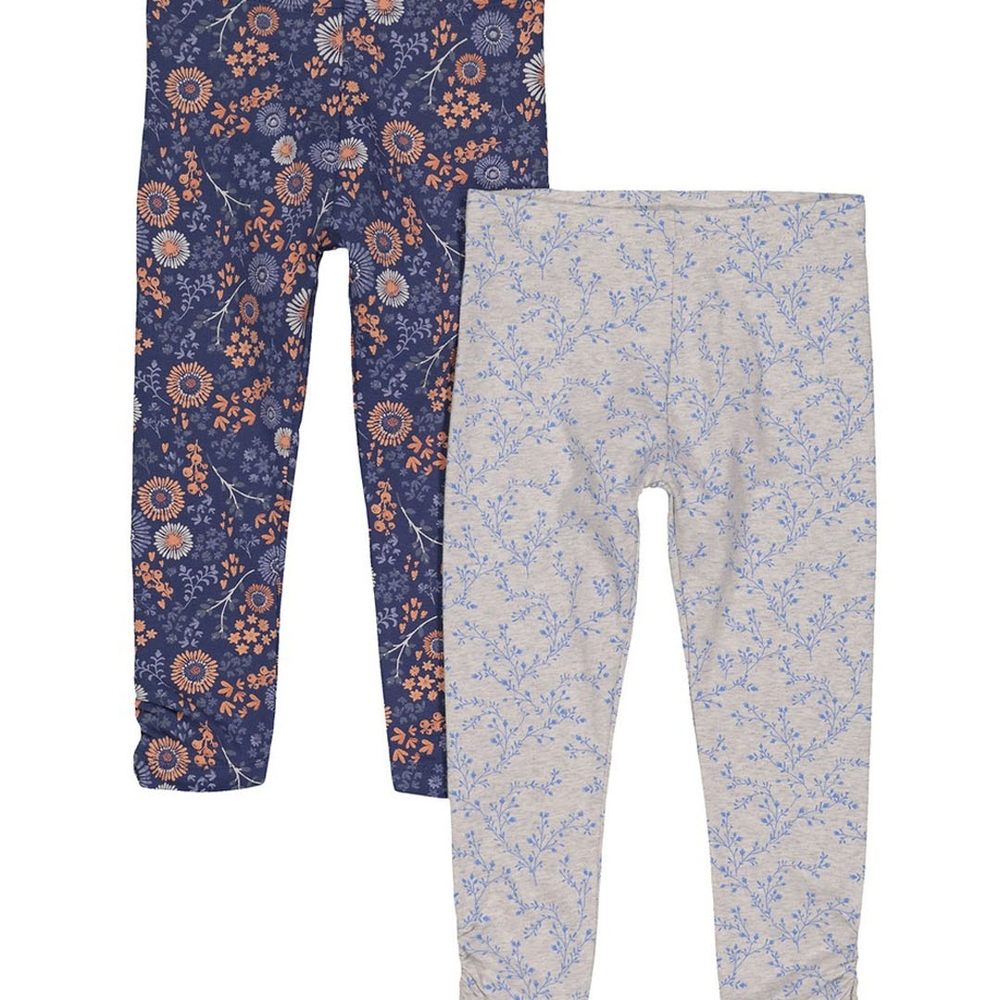 

Blue And Grey Floral Leggings - 2 Pack