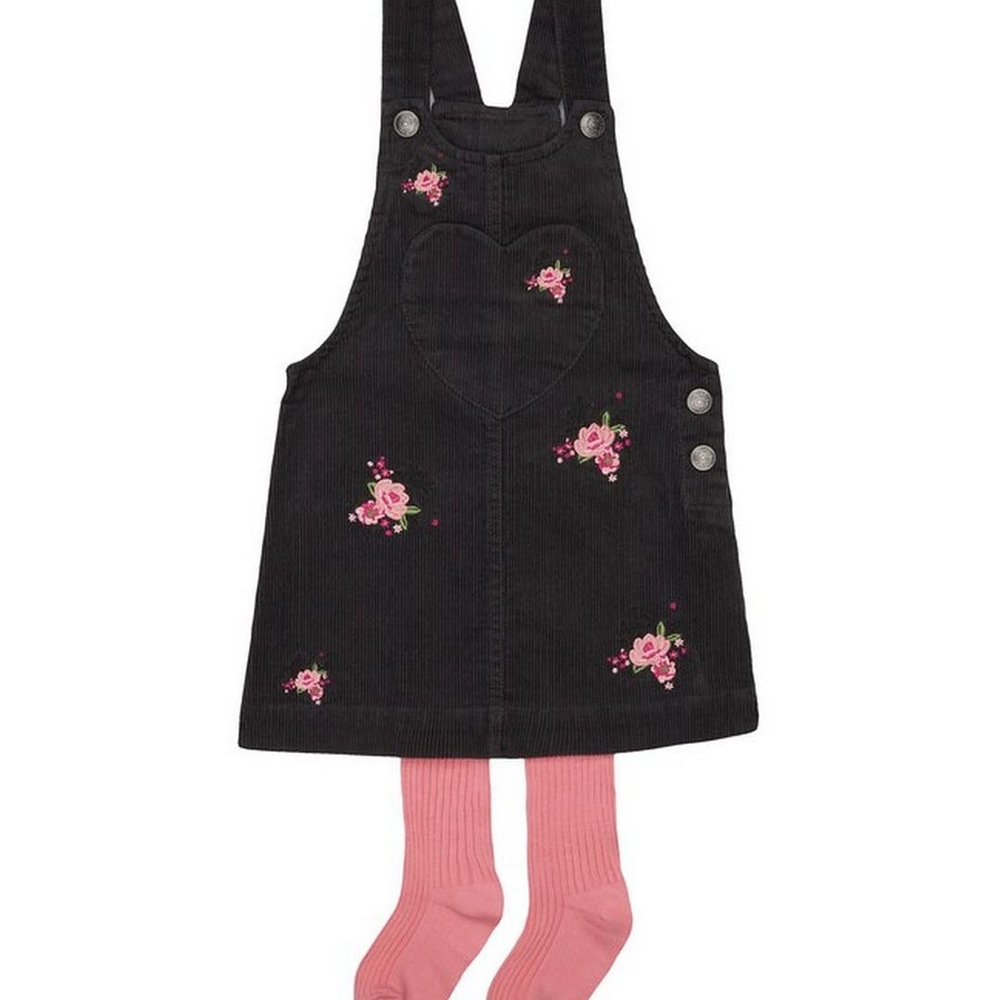 

Floral Cord Pinny And Tights Set