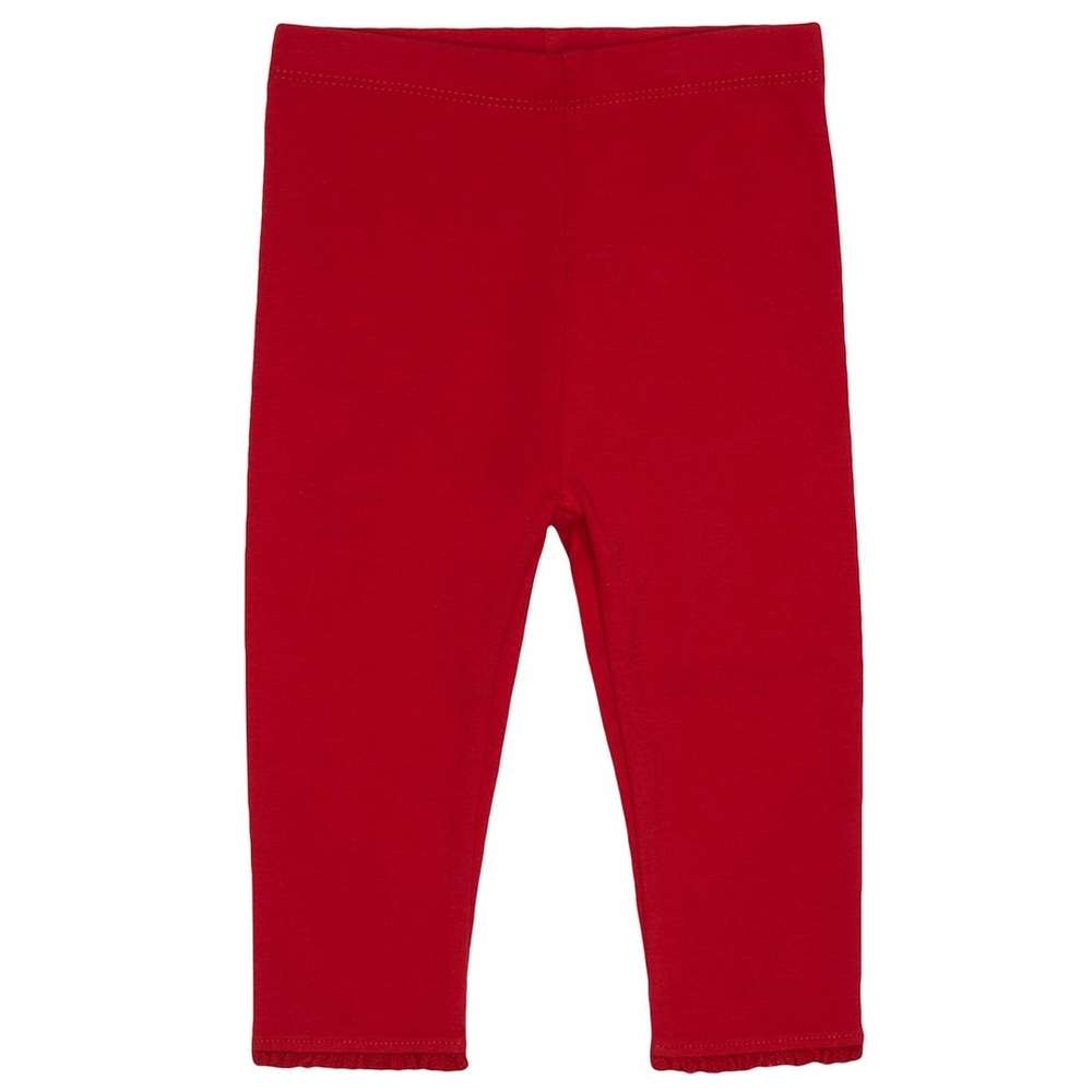 

Girls Leggings Elasticated Waistband With Lace - Red