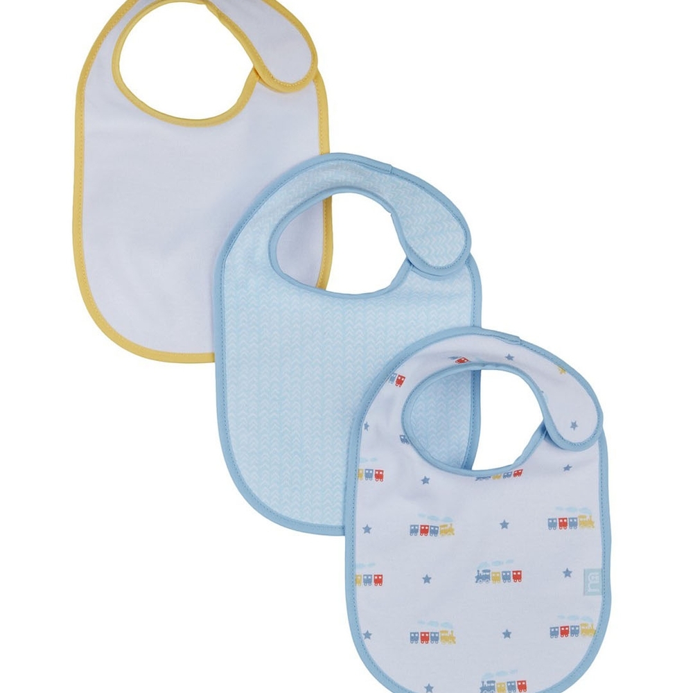 

Mothercare train baby bibs multicolor pack of 3
